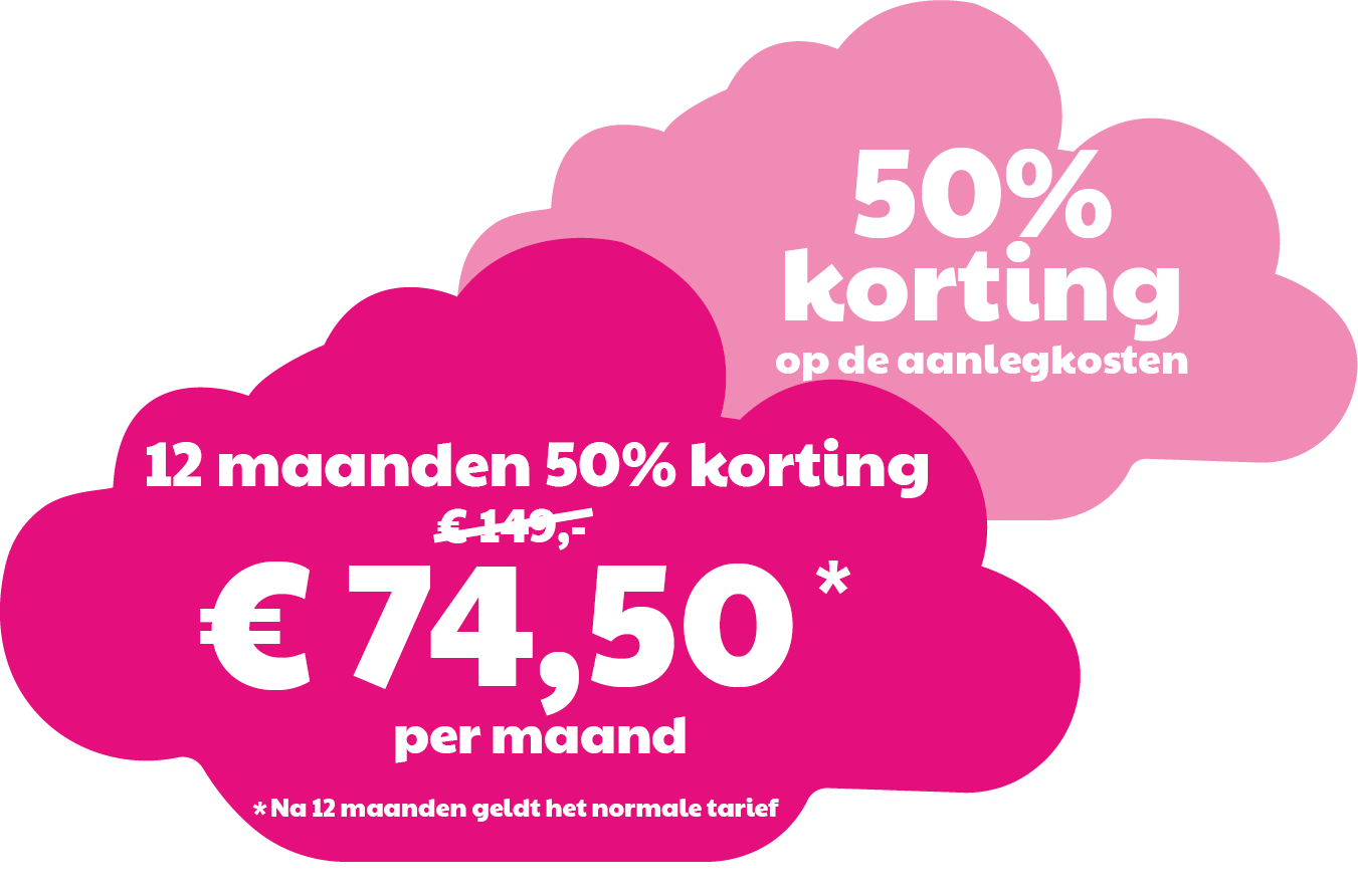 07-2025 Wolk 50 procent 12 maanden en 50 procent actie WauWau en Cheetah Bright Access Actie 2 wolk Zakelijk glasvezel voor ondernemers